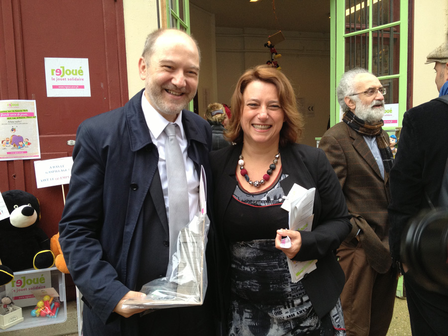 Denis Baupin et Antoinette Guhl, co-directrice de l’association Réjoué