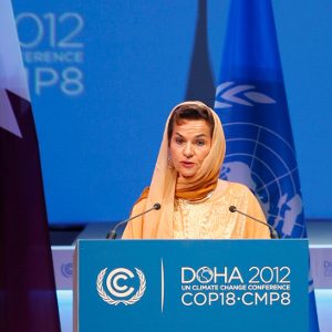 Christiana Figueres, secrétaire exécutive de la Convention-cadre des Nations Unies sur les changements climatiques (CCNUCC), à l'ouverture de la conférence sur le climat à Doha