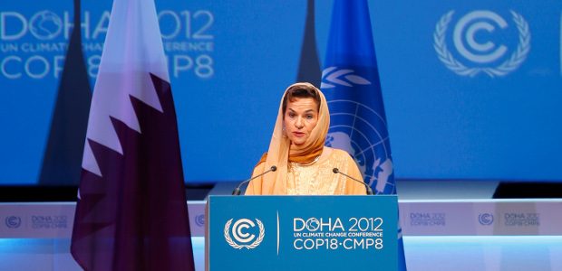 Christiana Figueres, secrétaire exécutive de la Convention-cadre des Nations Unies sur les changements climatiques (CCNUCC), à l'ouverture de la conférence sur le climat à Doha
