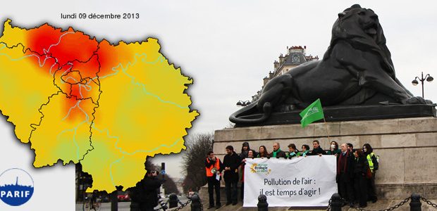 Manifestation contre la pollution et indice AirParif