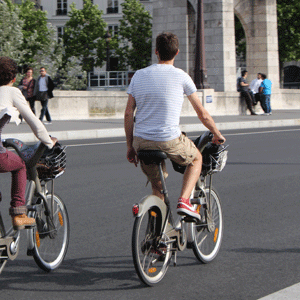 velos cyclistes sur le Pont Marie